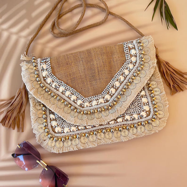 Bella Boho Handmade Clutch, Eco Friendly