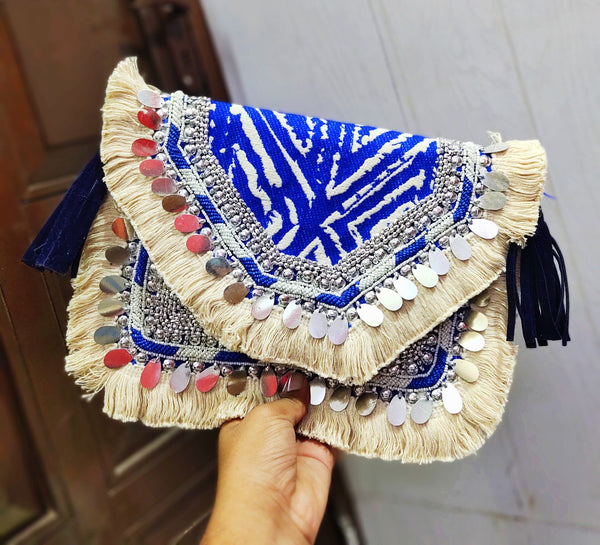 Clara Boho Clutch with Coin and tassel