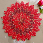 HM Red Flower Beads Table Mat (Set of 6)