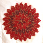 HM Red Flower Beads Table Mat (Set of 6)