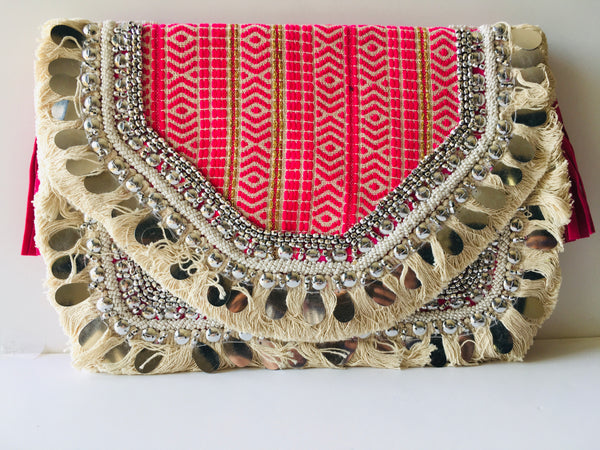 Zuzu Boho Handmade Clutch, Eco Friendly