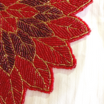 HM Red Flower Beads Table Mat (Set of 6)