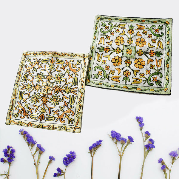 Azure Floral Handmade Cushion Covers (Set of 3)