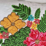 Flowers Beads Cushion Cover
