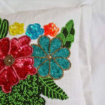 Flowers Beads Cushion Cover