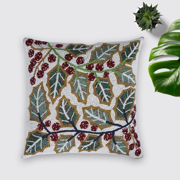 HM Mapel Leaf Beads Cushion Cover
