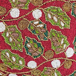 Red Berry Leaf Beads Cushion Cover