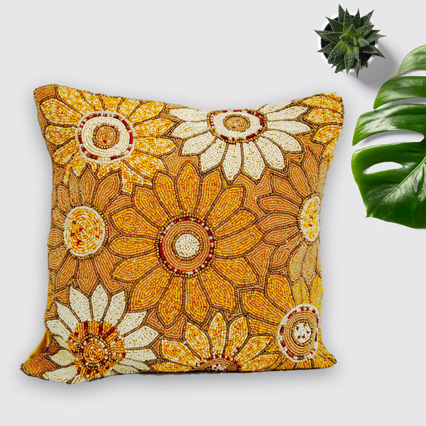 HM Sunflower Beads Cushion Cover