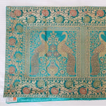 Brocade Silk Table Runner - Green, Gold in color - hmindistyle