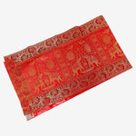 Brocade Elephant Silk Table Runner - Red, Gold in color - hmindistyle