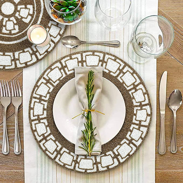 HM Squarebox Beads Table Mats (Set of 6)