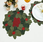 HM Green Leaf Beads Table mats (Set of 6)