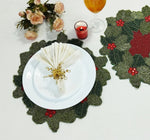 HM Green Leaf Beads Table mats (Set of 6)