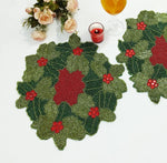 HM Green Leaf Beads Table mats (Set of 6)