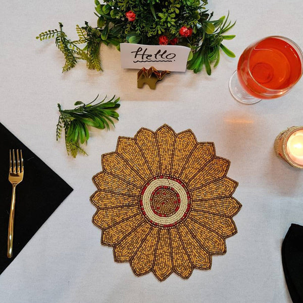 HM Sunflower Beads Table Mats (Setof 6)