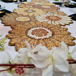 HM Majestic Sunflower Beaded Table Runner