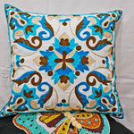 Blue Foral Throw Cushion cover (Set of 2)