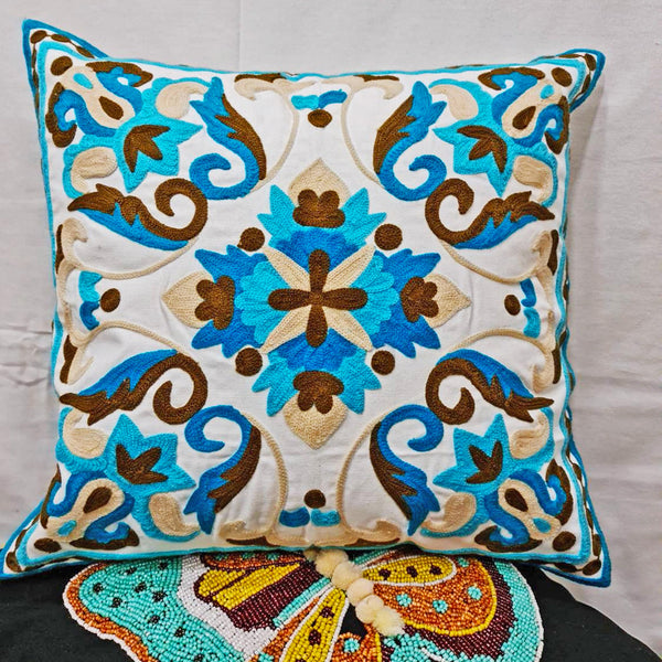Blue Foral Throw Cushion cover (Set of 2)