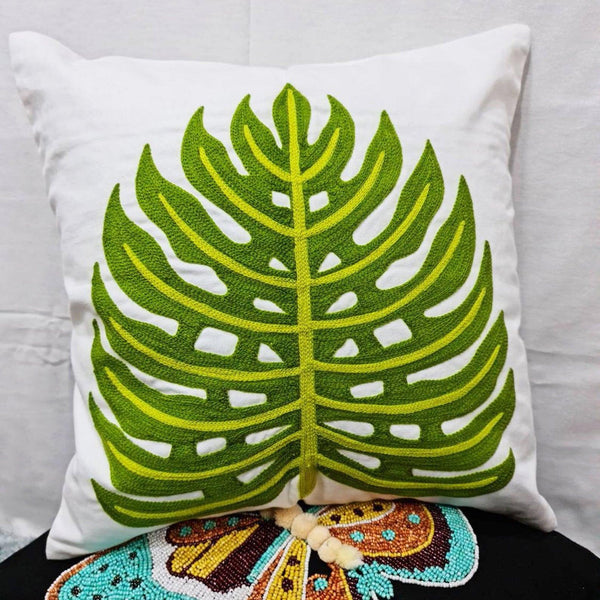 HM Monstera Leaf Throw Cushion Cover (Set of 2) - hmindistyle
