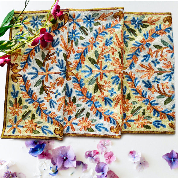 Floral Charm Handmade Cushion Covers (Set of 3)