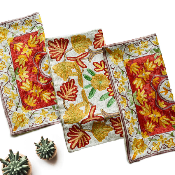 Flowery Garden Handmade Cushion Covers (Set of 3)