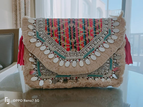 Piper Boho Handmade Clutch, Eco Friendly